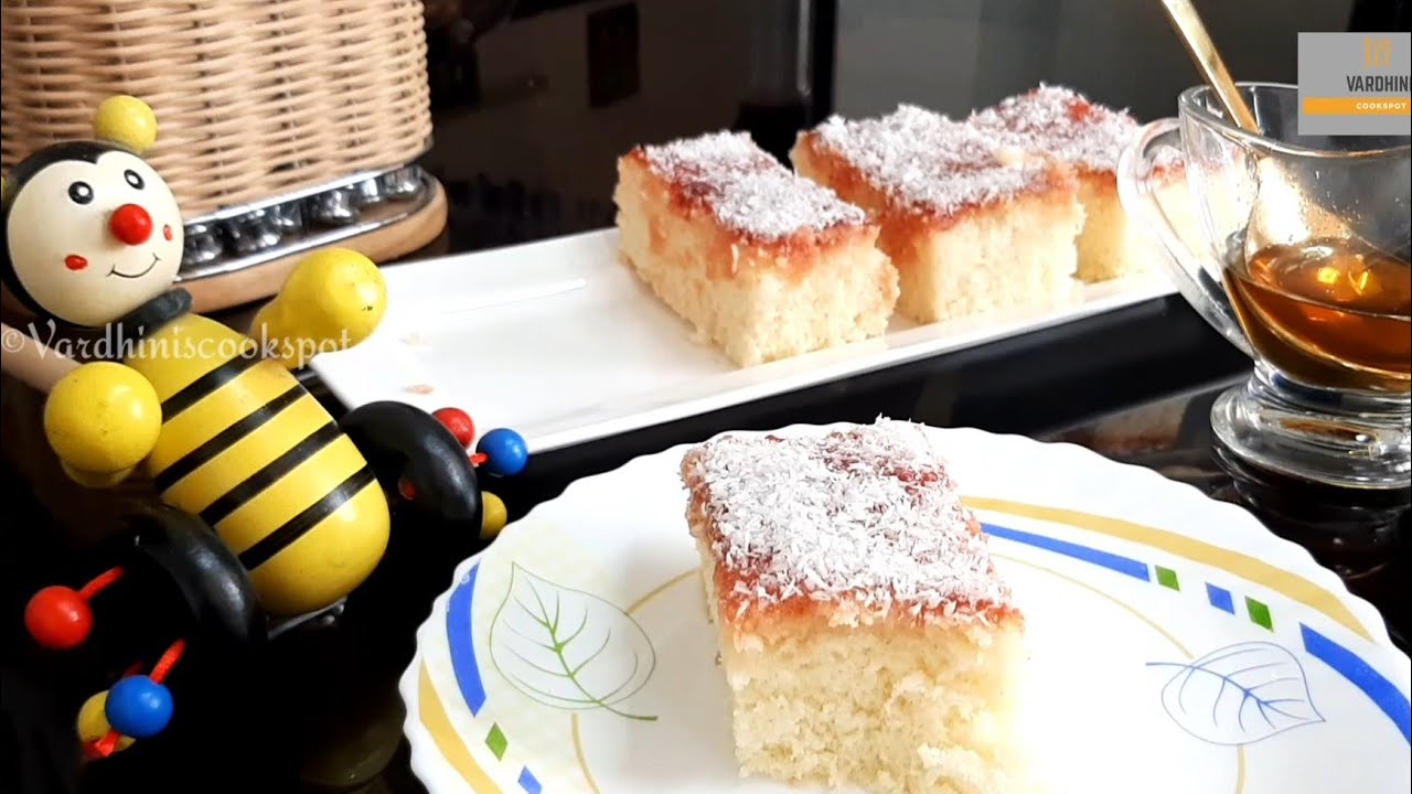 Honey Cake 🍯/ Bakery style cake/ Sponge cake with a jam Glaze and desiccated coconut | Recipe 46