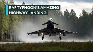 RAF Typhoon fighter jets land and take off from a road for first time