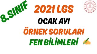 Ocak Ayı MEB 2021 LGS Sayısal Örnek Soru Ve Çözümleri Fen Bilimleri