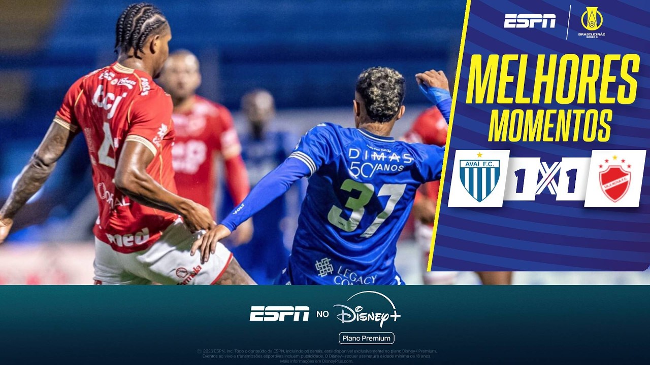 EM JOGO COM GOLAÇOS, AVAÍ E VILA NOVA EMPATAM PELA SÉRIE B | MELHORES MOMENTOS
