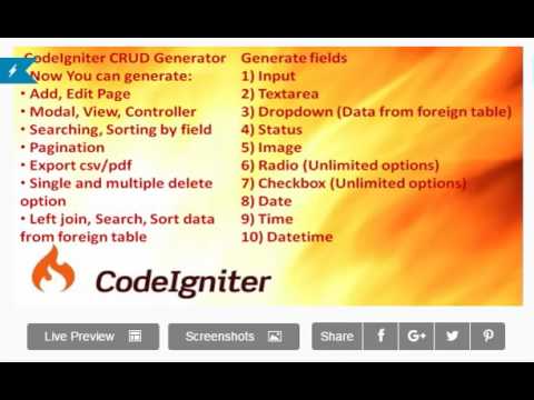 CodeIgniter CRUD Generator Review