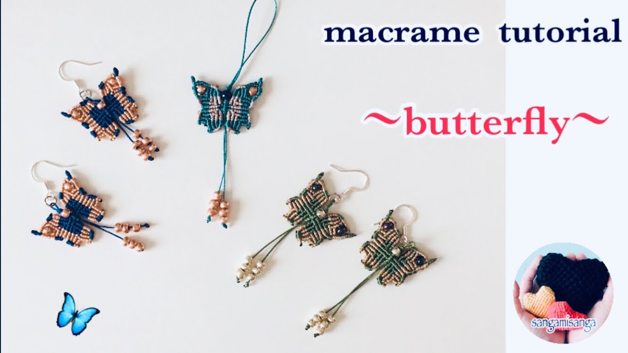 簡単diy マクラメピアスの編み方 Easy Diy Macrame Earrings Tutorial Youtube