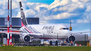 CLOSE UP GROUND ACTION | SF Airlines Boeing 767-300 Freighter at Budapest Airport | 4K