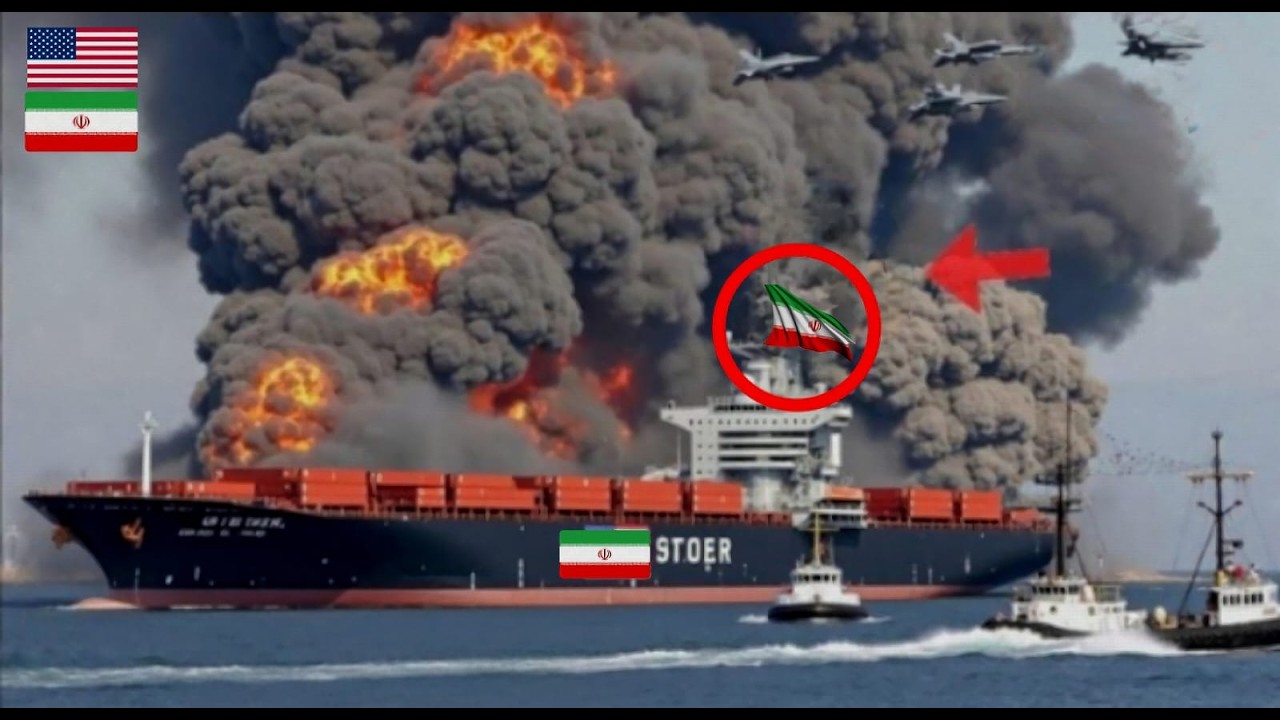 1 minute ago! An Iranian ship carrying 600 tanks was destroyed by the US - ARMA 3