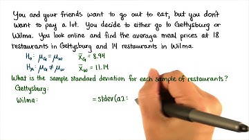 SD for Meal Price - Intro to Inferential Statistics