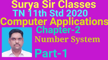 11th std Computer Applications Chapter 2 Number System Part-1