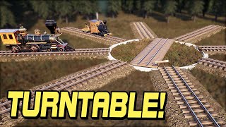 Building a Roundhouse Turntable for Storing Train Engines in Railroads Online!