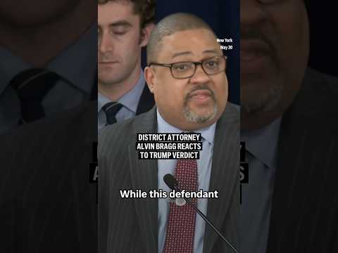 Manhattan District Attorney Alvin Bragg reacts to Trump hush money verdict