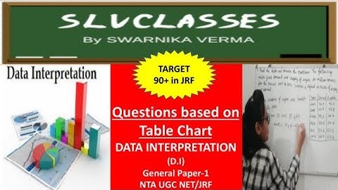 Data Interpretation|Table Chart|GENERAL PAPER-1|NTA UGC NET JRF