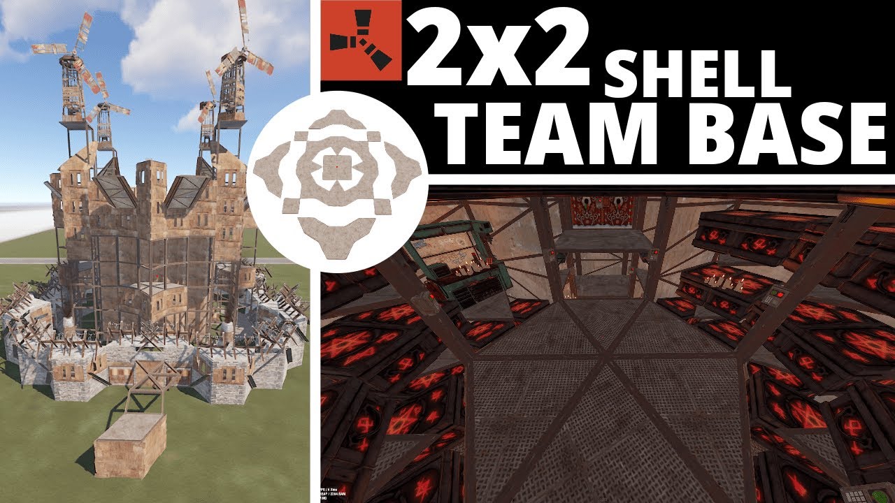 「RUST」2x2のチャイナウォール付きチームベースの作り方！ - YouTube