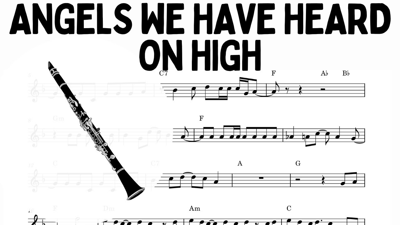 Angels We Have Heard On High CLARINET SOLO Sheet Music, christmas carol