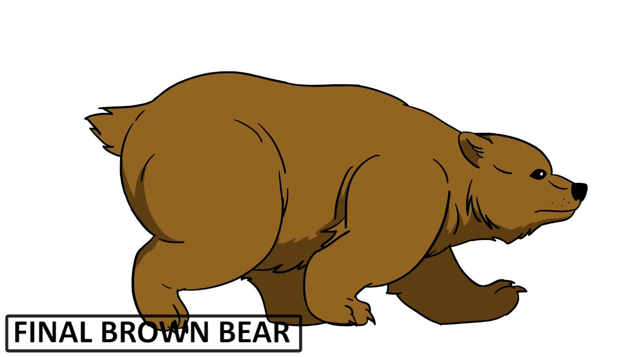 Animal Bear walk animation. Spirit Bear. Bear to think