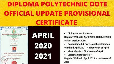 diplamo polytechnic dote provisional certificate  official  updates