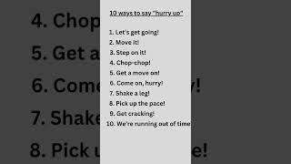 10 Fun Ways to Say 'Hurry Up' in English! ⏰ | Learn English Naturally