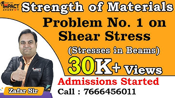 Problem No. 1 on Shear Stress | Stresses in Beams | Strength of Materials #engineering #gateexam2025