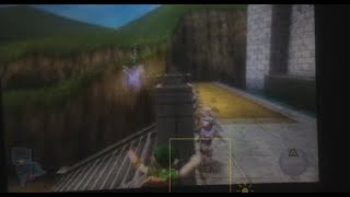 Oot3d: Setup for clipping into the fence in Hyrule Castle (bombchu megaflip)