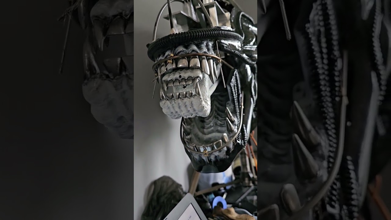 First ever testing of my animatronic giger alien. no lips