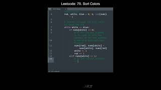 Leetcode 75. Sort Colors in Python | Python Leetcode | Python Coding Tutorial | Python Coding ASMR