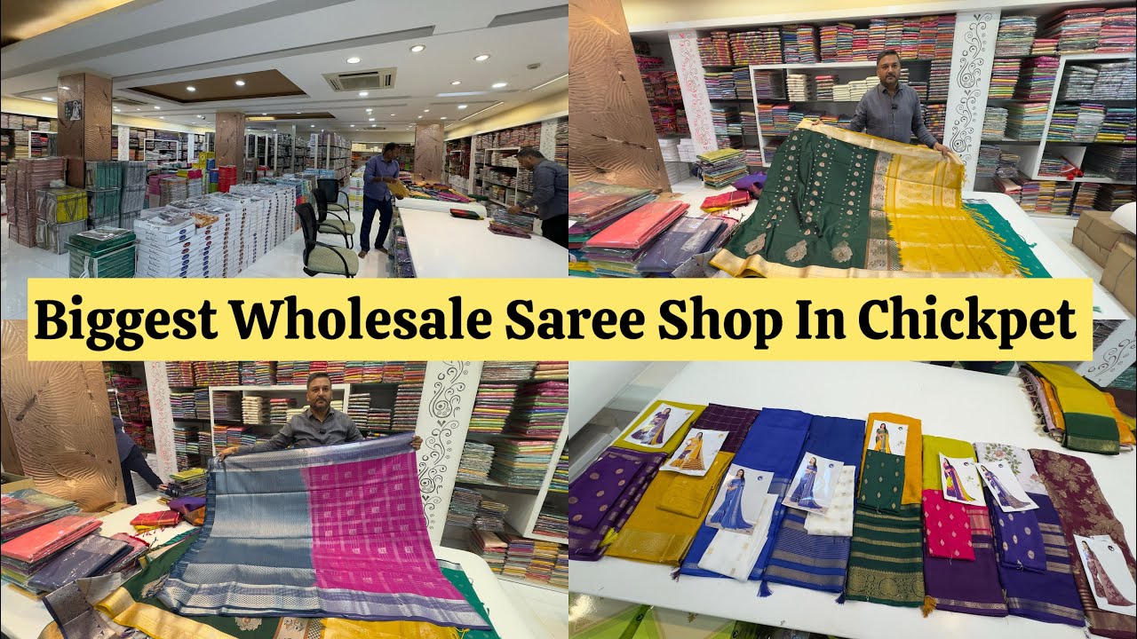 Chickpet Wholesale Saree Shop | Chickpet Bangalore Shopping Sarees | Courier Available