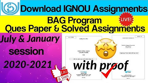 How To Download IGNOU Assignments ll BAG Program ll Solve Assignment ll Free PDF Download