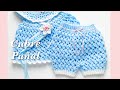 Cubre pañal o Braguita tejido a crochet paso a paso a juego con vestido para bebé a crochet FÁCIL