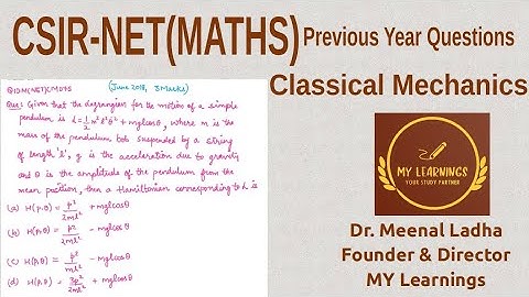 (Q.ID.M(NET)CM07S) Previous Years Question on Classical Mechanics, CSIR UGC NET, June 2018.