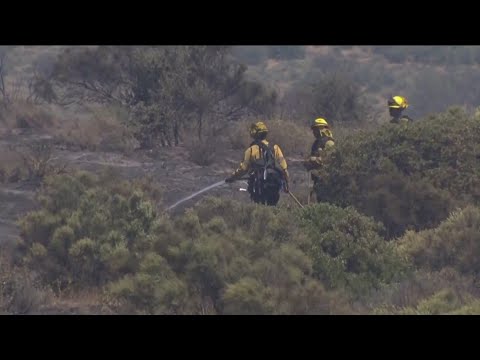 Brush fire near Boulevard burns 37 acres, prompts evacuations - YouTube