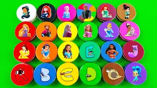 Alphabet Lore & Disney Princesses – Looking Elsa Slime With Circle, Bags, Star… Mix Coloring - ASMR