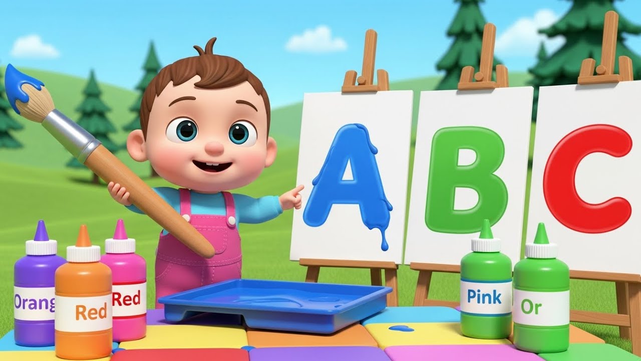 Baby Paints ABC! 🎨 | Learn ABC Alphabet for Children | ABCD song ...