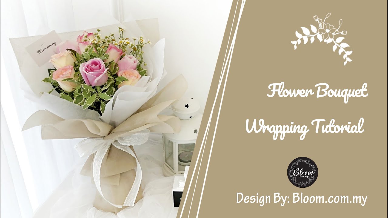 Rose Hand Bouquet Wrapping Tutorial || Simple Flower Bouquet Wrapping ...