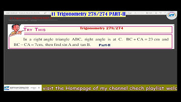 Ts/Ap 10 th maths Chapter 11 Trigonometry (TS/AP 10TH CLASS MATHS) 278-274 PART2