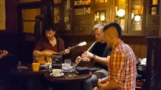 Irish Traditional Music In O Connells Pub , Galway. Gabriel Gonzalez On Whistle.