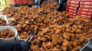 fried garlic chicken - korean street food