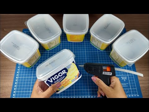 5 BEAUTIFUL IDEAS WITH MARGARINE CONTAINERS ❤️✨
