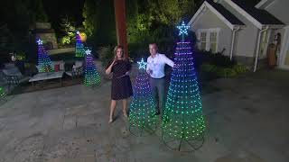 Santa's Best 360 Degree LED Light Show Pixel Tree w/ Remote & Timer on QVC