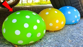 Eksperimen : Mobil vs Blue,Yellow,Green Polkadots Balooons  | Crushing Crunchy & Soft Things by Car! screenshot 5