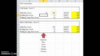 SAT Raw Score Conversion