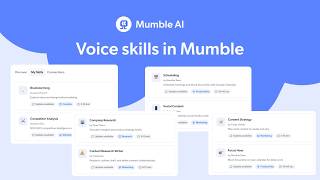 Voice Skills Overview | Mumble AI