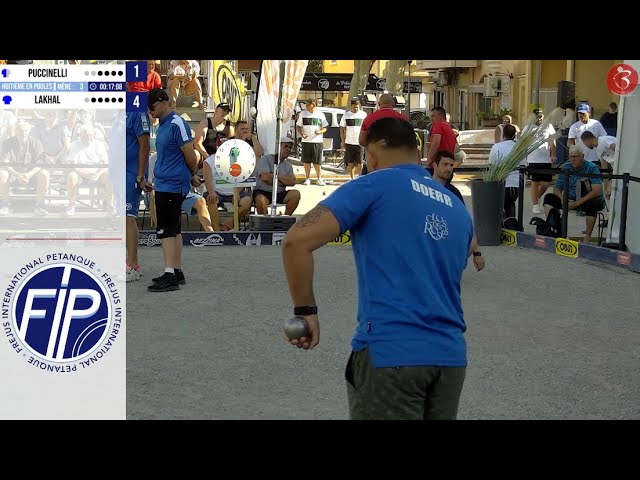 Miniature : Huitième PUCCINELLI vs LAKHAL : Mondial à pétanque Laurent BARBERO - Fréjus 2022