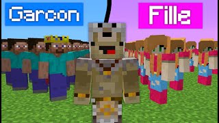 J'ai fait s'affronter 100 Garçons vs 100 Filles sur Minecraft pour voir qui sont les Meilleurs !