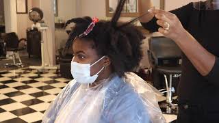 4C Hair Trim Salon Visit - Come With Me To Get My Hair Trimmed No Blowout Needed Curly Trim4C