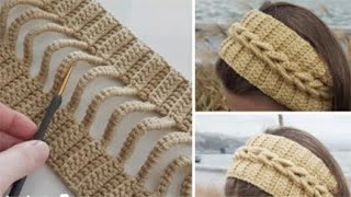 Diadema tejida a crochet muy fácil y rápida para principiantes del tejido