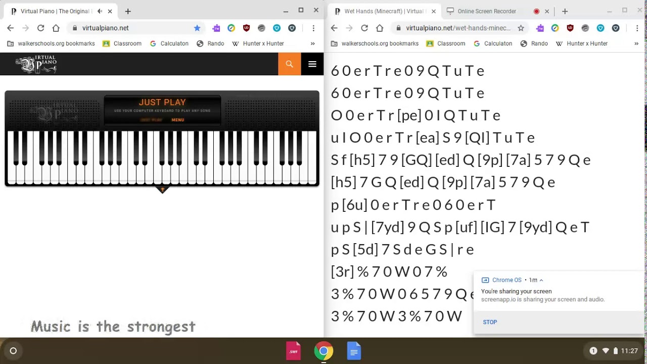 Wet Hands Minecraft Virtual Piano Youtube - virtual piano sheets roblox minecraft