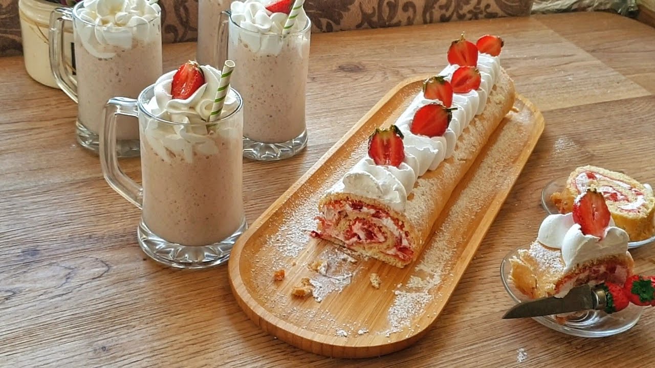 biscuit roulé🍓🍓 بسكوري رولي بالفرولة 🍓🍓