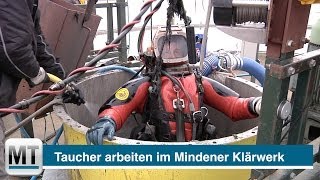 Taucher reinigen Faultürme der Mindener Kläranlage