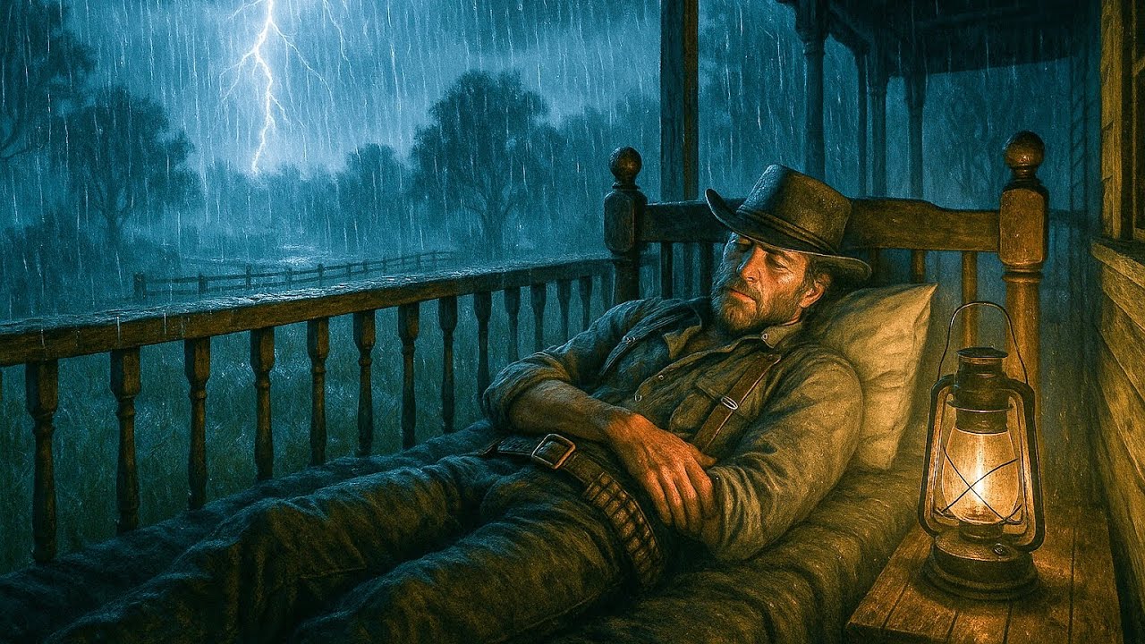Arthur’s Stormy Haven: Peaceful Sleep on the Porch | RDR2 Rain Sounds ASMR