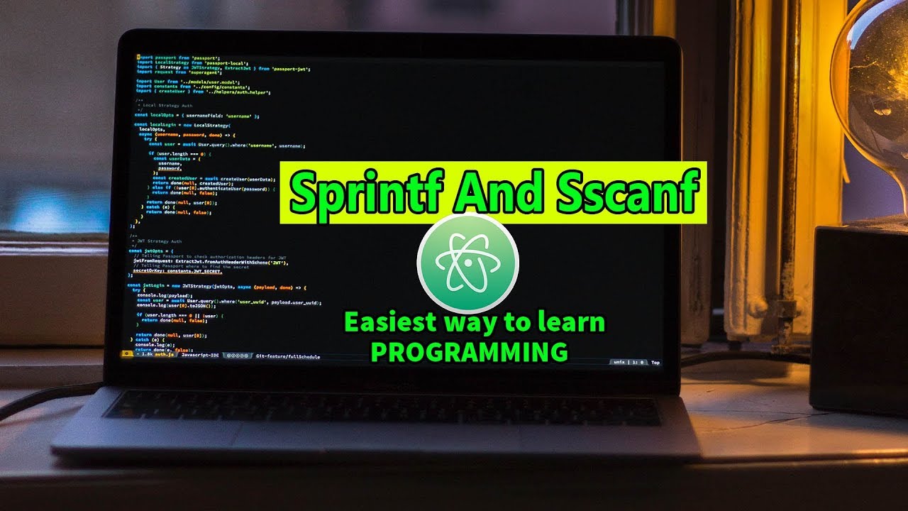 sscanf  2022 New  Sprintf và Sscanf trong C Cách dễ nhất để học Sprintf \u0026 Sscanf W / Atom Editor trong Windows 10 # 55