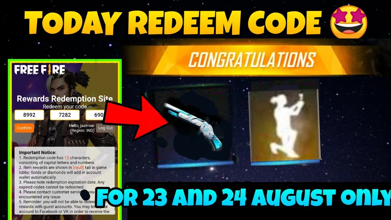 Free Fire Redeem Code [Indian Server] Today : Rewards redemption codes 22  July 2023