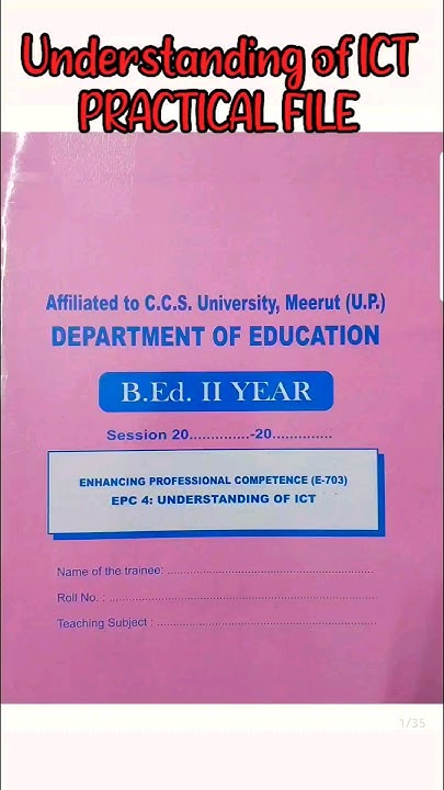 Understanding of ICT practical file for 2nd year students | CCS ...