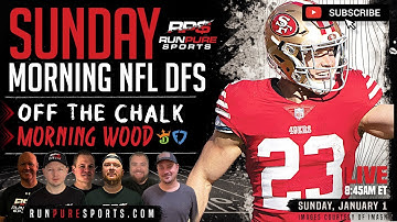 NFL WEEK 17, 2023 DFS PICKS, ADVICE, STRATEGY | RUN PURE SUNDAY MORNING BLOCK